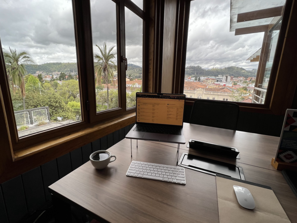 My work set up in Cuenca, Ecuador
